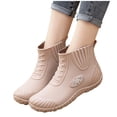thumbnail image 4 of Caywon Women's Ankle Rain Boots Waterproof PVC Round Toe Slip On Short Booties Thick Sole Non Slip Garden Shoes Outdoor Wet Weather Casual Daily Botines Mujer, 4 of 9