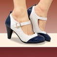 thumbnail image 5 of Chase & Chloe Women's Vintage-Inspired Mary Jane Pumps with Wingtip and Mid-Heel, 5 of 5