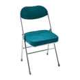 thumbnail image 3 of Lipstore Chaise Pliable Chaise de Bureau Dossier Portable Chaise de Lecture Siège Rembourré Réunion Bleu, 3 of 8