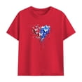 thumbnail image 4 of Unisex Kids Red 4th of July Outfit, 2 Piece Patriotic T-Shirt and Shorts Set 100% Cotton Summer Clothes for 3-12 Years,Size 9 T, 4 of 9