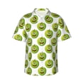thumbnail image 2 of Xecao Happy Fruit print Hawaiian shirt - a stylish short-sleeve button-down for men, perfect for casual beach and tropical outings., 2 of 9