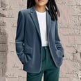 thumbnail image 5 of Fmbrln Womens Solid Long Sleeve Corduroy Blazer Lapel Collar Button Casual Office Business Work Suit Jackets with Pockets Navy 2XL, 5 of 5