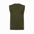 thumbnail image 7 of Women's Fashion Diamond Plaid Sleeveless V-Neck Loose Knitted Sweater Vest, Student College Style for Casual Wear,Green,S, 7 of 7