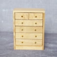 thumbnail image 2 of Cómoda de madera con 5 cajones para muebles de casa de muñecas en miniatura, 2 of 3