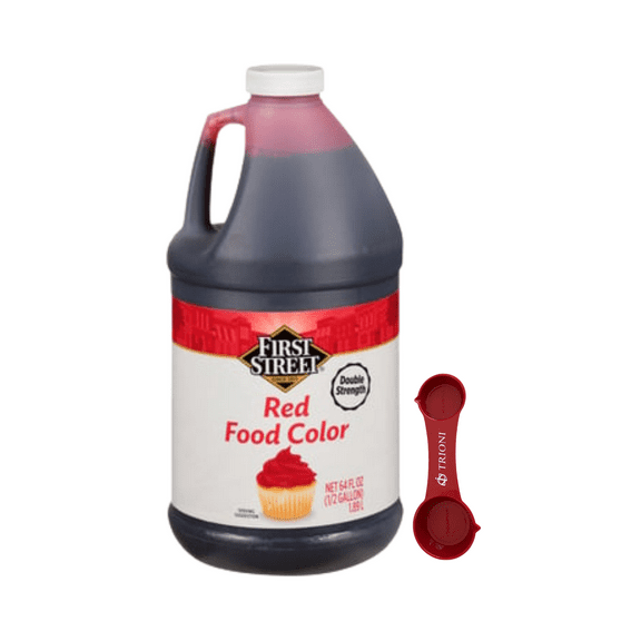 Red Food Coloring Liquid - 64 fl oz Gallon of First Street Red Liquid Food Coloring Pack by TRIONI
