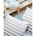 thumbnail image 3 of Outdoor Throw Pillow Cover Minimalist Lines Geometric Art Waterproof Cushion Covers 2 Pack Grey White Ombre Stripes Pillow Cases Home Decoration for Patio Garden Couch Sofa, 3 of 7