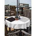 thumbnail image 2 of Outdoor Tablecloth with Umbrella Hole for Patio/Picnic/Party/Camping, Black White Geometric Waterproof Table Cloth Round Cover Washable, Boho Stripes Abstract Simple Art (Dia 60"), 2 of 9