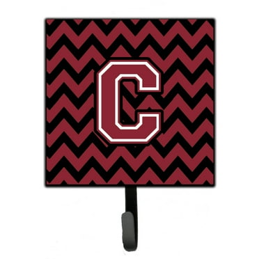 Letter C Chevron Garnet and Black  Leash or Key Holder