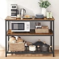 thumbnail image 1 of GloryStar Multi-Use Kitchen Island, Heavy-Duty Metal Frame with 3-Tier Open Storage for Dining Room or Office, 1 of 7