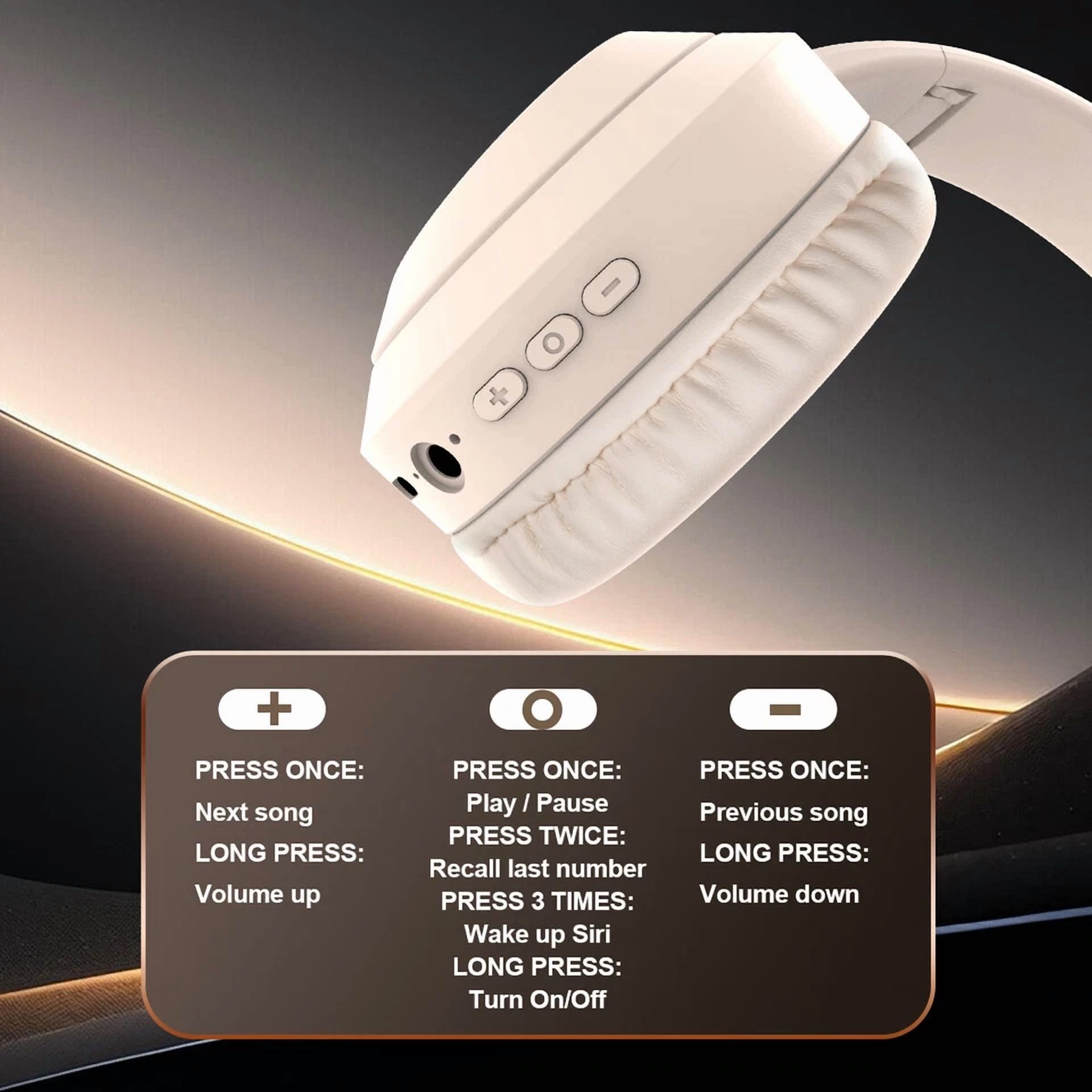 Wireless Headphones, Bluetooth Over Ear Headsets With Microphone, 60H Playtime