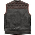 thumbnail image 2 of First Mfg Co - Sinister - Men's Motorcycle Biker Riding Black Red Leather Vest - Small, 2 of 5