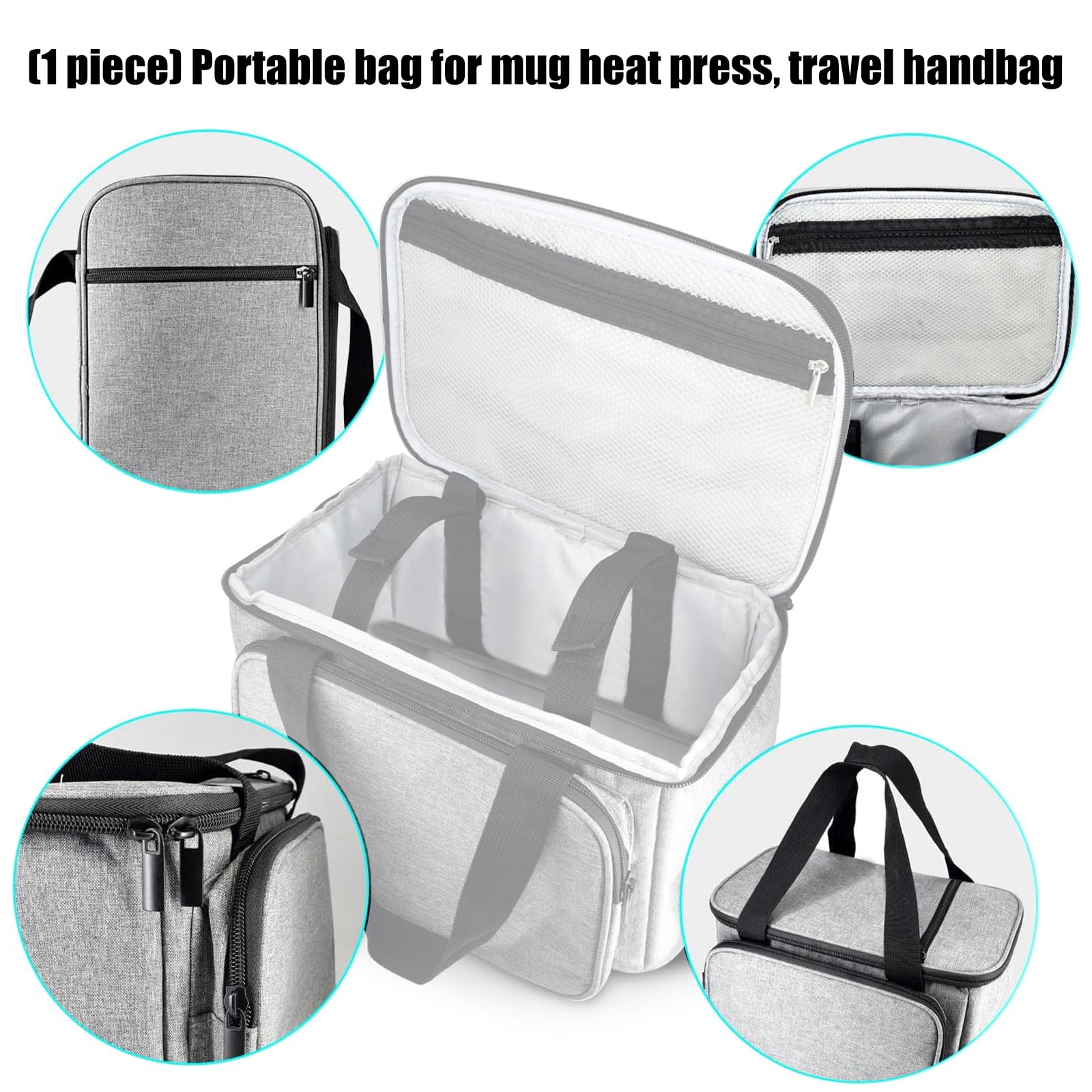 Portable Hand Bag Mug Press Protections Bags For Mug Heat Press Machine Craft Tool Storage With Multiple Pockets
