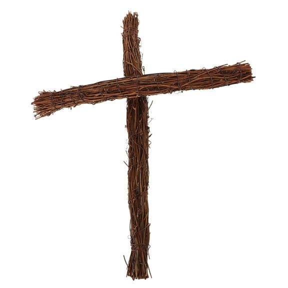 Raindrops 2pcs Woven Rattan Crosses Diy Rattan Cross Craft For Easter Garden Stake Unfinished Woven Rattan Cross For Outdoor Decorations Garden Decor