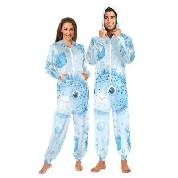 Ice Bubbles Puffers Adult Onesie Pajamas Slim Fit Christmas One Piece Suit Pjs for Women and Men Hooded Zipper