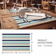 thumbnail image 3 of Placemats Set of 8, Khaki Striped Woven Placemat, Linen Place Mats for Kitchen/Dining Tables, Navy Blue Farmhouse Stripes Modern Abstract Art Washable Table Mats for Party, 3 of 8