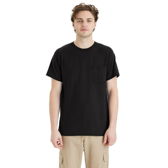Hanes Workwear X-Temp Men's Pocket T-Shirt, 2-Pack Black S