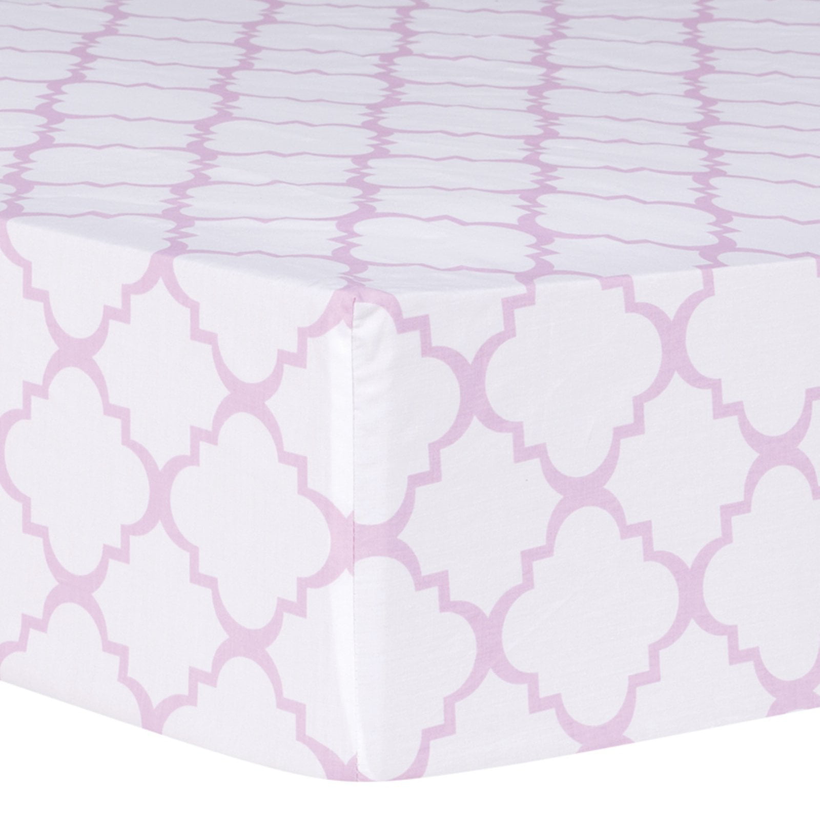 Trend Lab Orchid Bloom Quatrefoil Fitted Crib Sheet Purple 101722 