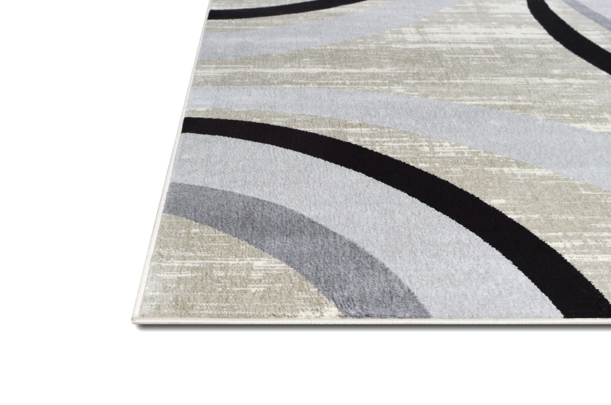 HR Abstract Rugs Luxury Livingroom Carpet Modern Contemporary 8x10 Grey Rug Ultra-Soft, Shed Free Stain Resistant Swirls Black Silver/Gray/White 7'74" x 10'
