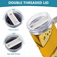 thumbnail image 5 of Cheeses Full 40 oz Tumbler with Handle Insulated&nbsp;Travel Mug&nbsp;Lid Straw Leak Proof Steel Vacuum Water Bottles Glasses Fits in Car Cup Holder, 5 of 7