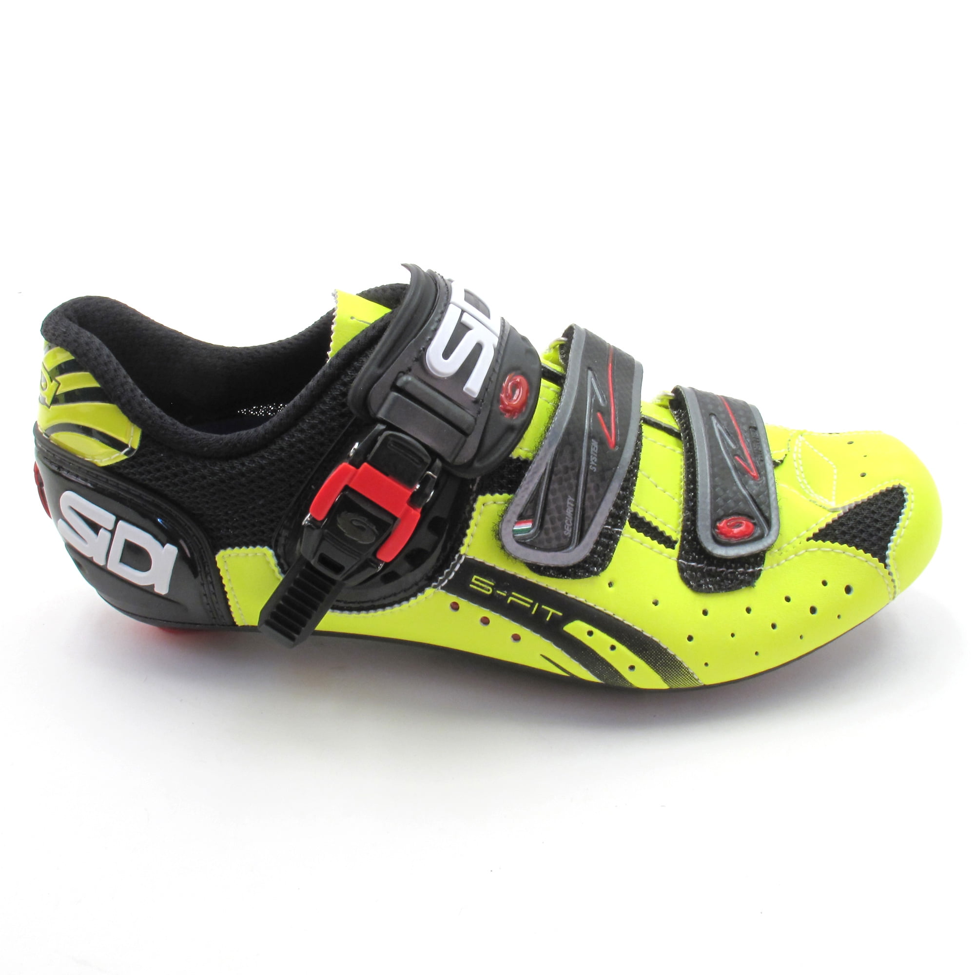 Sidi Genius 5 Fit Black / Yellow Road Bike Cycling Shoes // EUR 42 