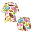 thumbnail image 5 of Wukai Color Donut Women's Pajama Set,Short-Sleeve Top and Shorts with Elastic Waistband and Pockets for Loungewear, Yoga, and Casual Wear-3X-Large, 5 of 8