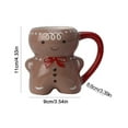 thumbnail image 2 of BLEEUS Gingerbread Man Ceramic Mug Christmas Gingerbread Man Cup 350ML (Coffee ) Christmas Essential (Coffee), 2 of 10