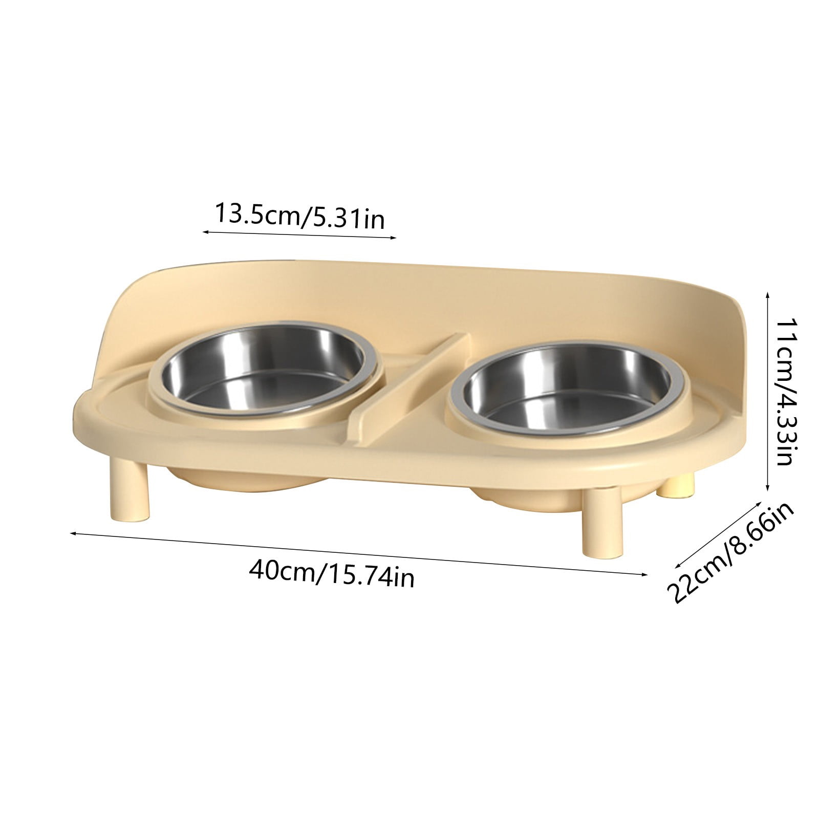 Stainless Steel Double Cat Dog Bowl Set Non Slip Elevated Pet Food Water Bowl Anti Spill Feeding Station Durable Easy Clean Pet Dish Slow Feeding Bowl for Cats Dogs Pets