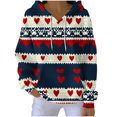 thumbnail image 3 of Wiyuqeen Womens Ugly Christmas Hoodies Oversized Vintage Sweatshirts Drawstring Long Sleeve Knit Pullover Xams Grpahic Hoodies, 3 of 6