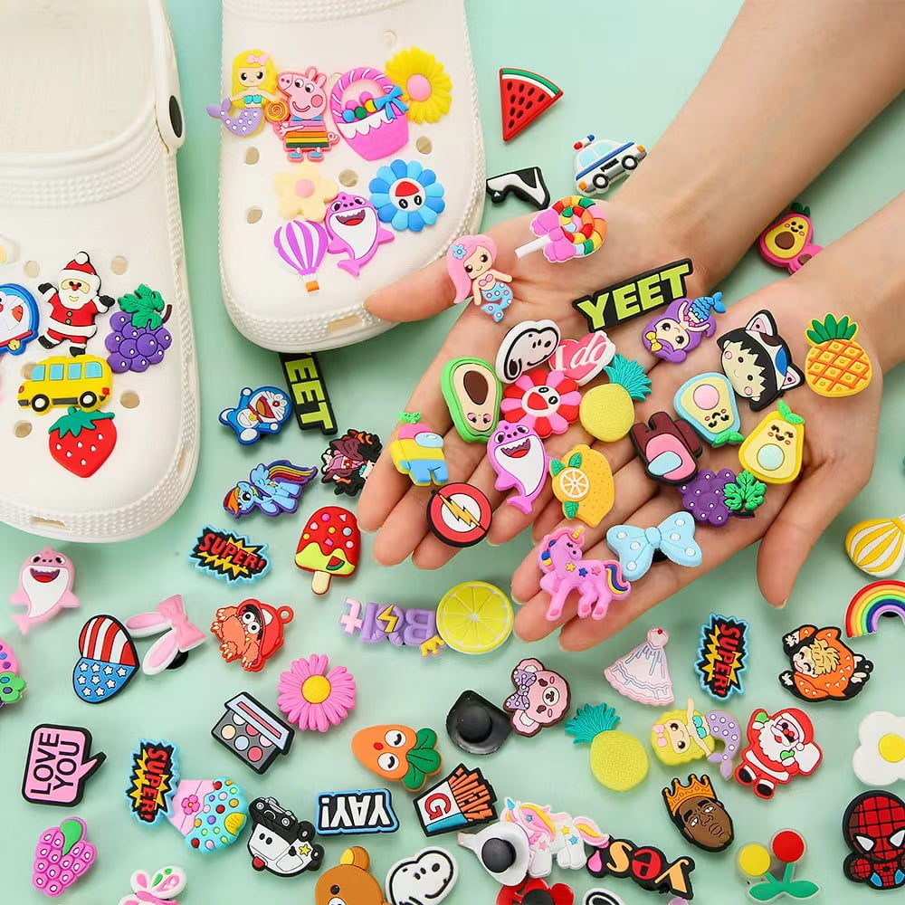 50pcs Shoe Charms Crocs Charms Crocs Accessories for Girls Boys Shoe Charms Crocs Accessories Decoration Bracelet Party Decorations Birthday Gifts Easter Gifts Walmart