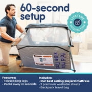 Hiccapop TravelPod Portable Playpen & Travel Crib for Baby, Lightweight, Foldable Portable Crib Playard with Zippered Door, Waterproof Base & Carry Bag