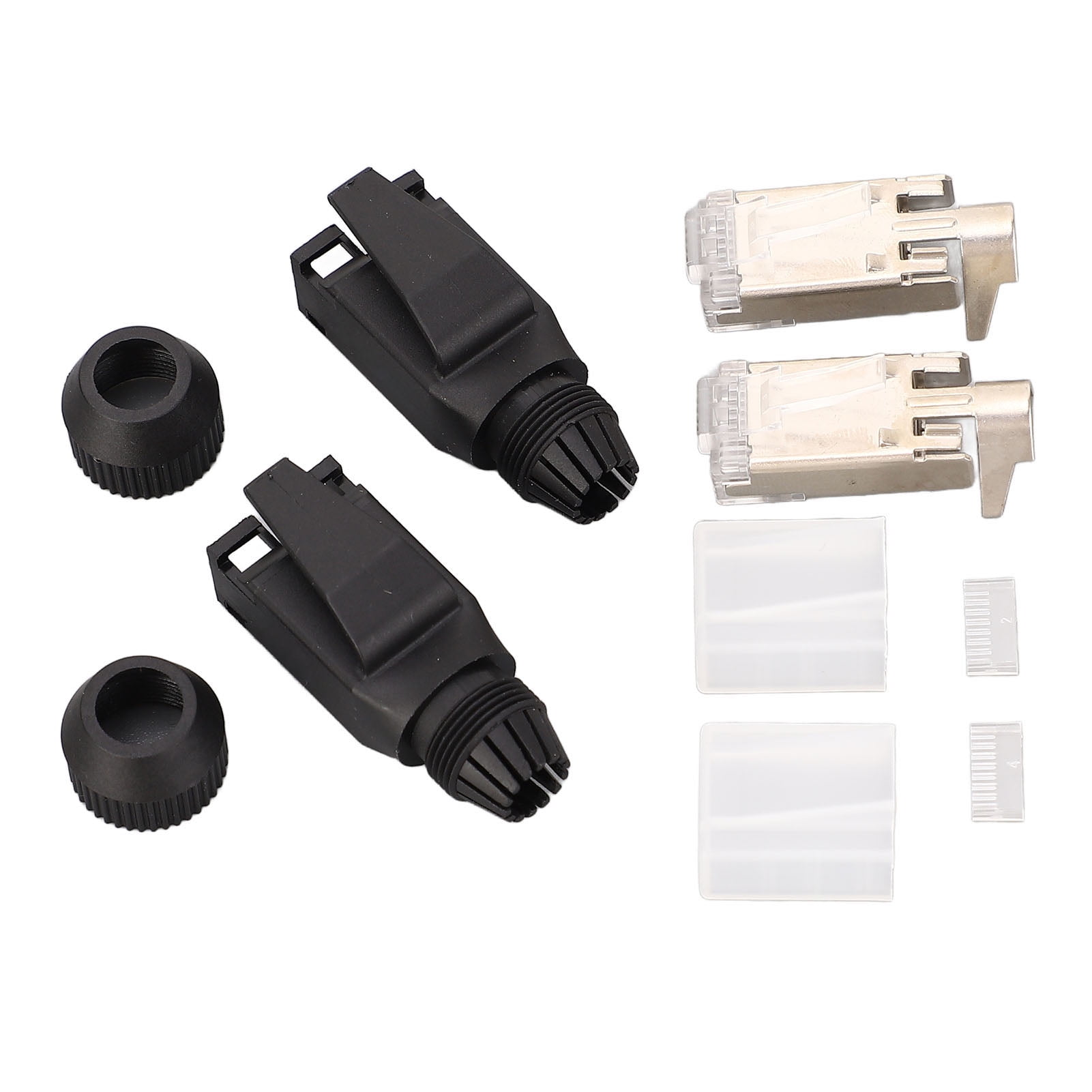 NFTIGB 10 Set Assembly Type RJ45 Connector Kit 8 Core Cat5e Cat6 Industrial Ethernet Modular Plugs with Gold Plated Pins for Reliable Network Cables