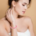 thumbnail image 3 of Pulseras de San Valentín para mujer, pulseras elásticas apilables con forma de corazón y cuentas, accesorios para San Valentín, joyería, 3 of 8