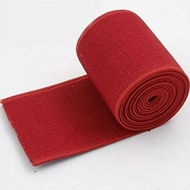 Nvzi Banda elástica de 1 yarda para coser, banda elástica de 2 pulgadas de ancho para coser manualidades,cinta elástica para coser manualidades decorativas (roja)