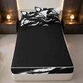 thumbnail image 4 of Erosebridal Black and White Zipper Twin Comforter Sets with Fitted Sheet and 2 Pillowcases, Modern Geometric Zipper Bedding Set, Black Reversible, 4 of 7