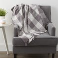 thumbnail image 5 of 4' x 5' Gray and White Rectangular Home Essentials Plaid Woven Throw, 5 of 5