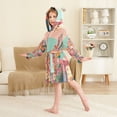 thumbnail image 4 of FORMRS Niños Bathrobe Unisex Hooded Robe Soft Plush Pajamas Sleepwear, Size 4-6T, Cityscape Painting, 4 of 7