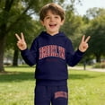 thumbnail image 3 of Kiijoy Big Boys Outfits Letter Print Hoodie Sweatpants Sweatsuit, Sizes 7-8, 3 of 5