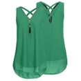 thumbnail image 3 of MSJUHEG Camisole Tops for Women Tank Top for Women Going Out Tops for Women Sleeveless Tops for Women Womens Tops Sleeveless Tank Top Back V Neck T Shirts Tops Polyester Spandex 1PC Top Army Green 4Xl, 3 of 4