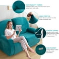thumbnail image 6 of SHANNA Stretch Recliner Loveseat Cover Sofa Slipcover, 2 Seater Couch Cover Furniture Protector, Green, 6 of 9