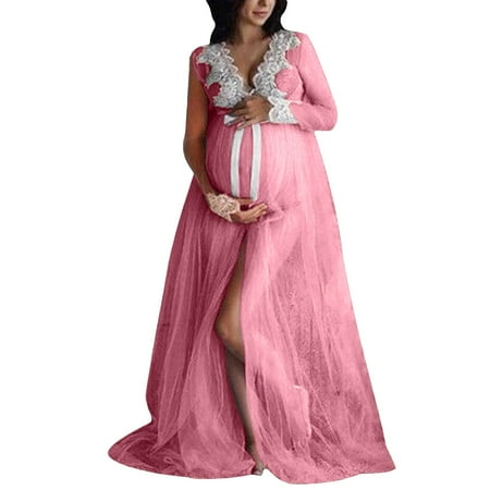

Women Fashion Sexy Robe Long Lingerie Nightgown Maternity Dress Bathrobe Sleepwear Bridal Robe Lace Lingerie Vintage Dresses Wedding round Ligament Support Pregnancy Olive Long Jacket Bellies for