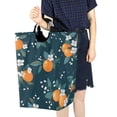 thumbnail image 4 of Yayeee Freestanding Laundry Hamper with Handle Collapsible Large Storage Basket for Clothes, Blue Oranges, 4 of 7