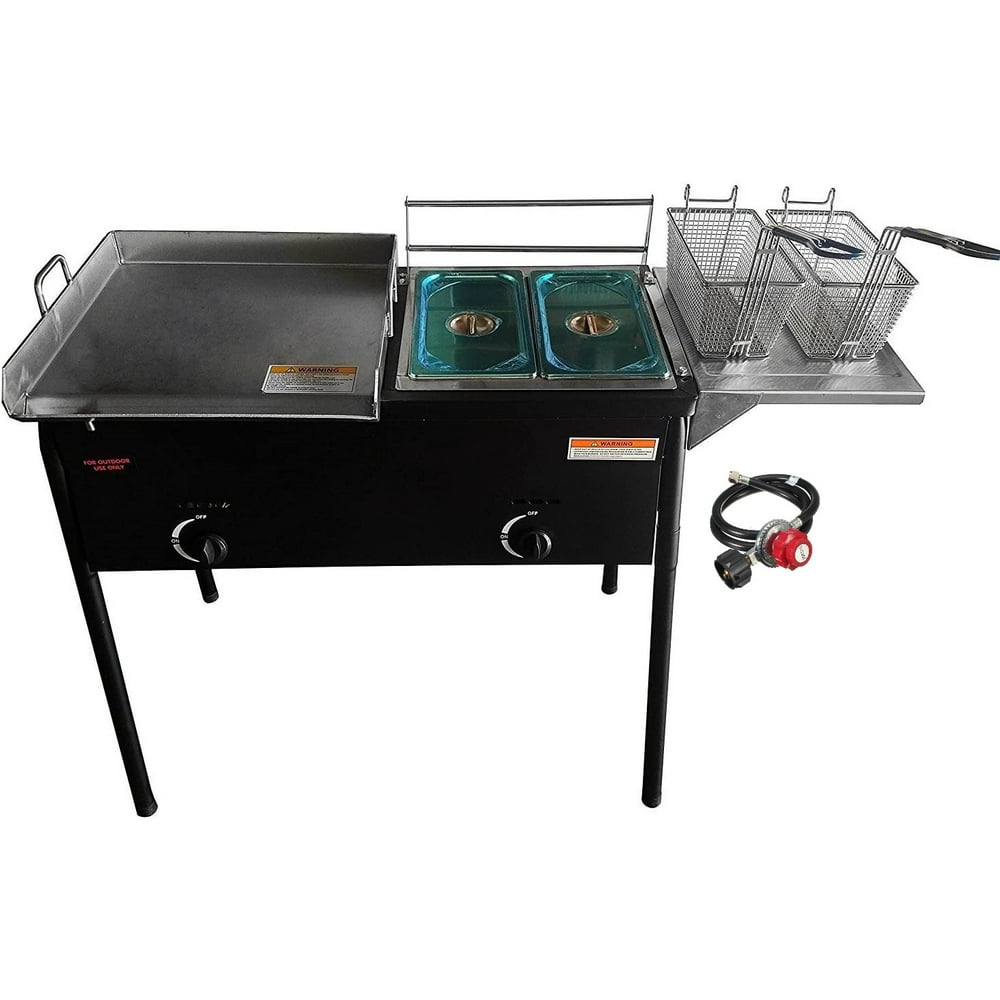 Taco CartDouble 2 Deep Fryers18" Stainless Steel Griddle Grill3 in 1