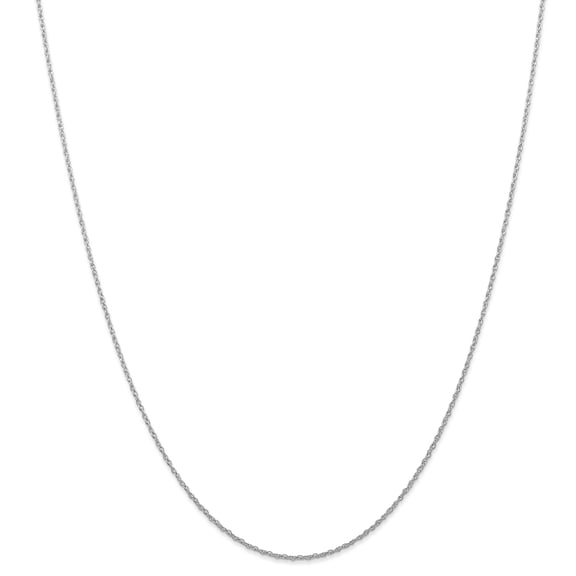 10K White Gold Carded Rhodium-plated 0.70mm Rope Chain 18 Inch