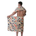 thumbnail image 4 of Colevkie Men's 2 Pcs Bath Skirt & Bath Towel Set Soft Adjustable Bath Wrap Set Quick Drying Beach Bathroom Spa Hotel Towel Printed Retro Pattern, 4 of 7