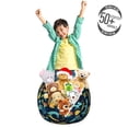 thumbnail image 3 of Nature Art Storage Toy Bag Chair, Forest Flowers Cat Chicken Birds Snakes Leaves Eco Farm Animals Cartoon, Stuffed Animal Organizer Washable Bag, Small Size, Multicolor, by Ambesonne, 3 of 3