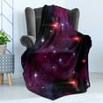 thumbnail image 4 of Space Soft Flannel Fleece Throw Blanket, 4 Comet on the Sky Stardust Meteor Shower Wish Halo Scenery, Cozy Plush for Indoor and Outdoor Use, 60" x 80", Magenta Blue, by Ambesonne, 4 of 5