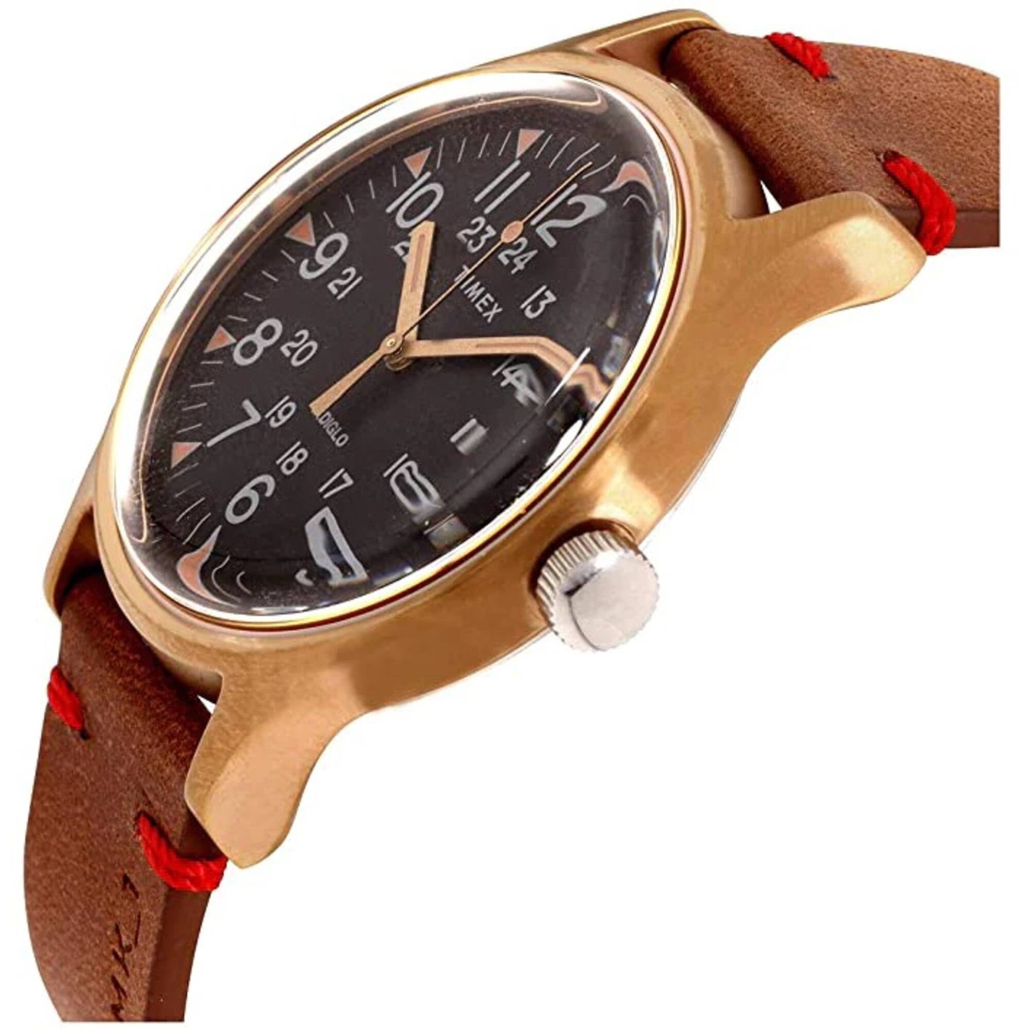 Mk1 steel 40mm top leather strap watch