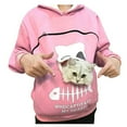 thumbnail image 1 of Cat Sweatshirt with Cat Pouch Women’s Sweatshirt Pouch Hood Tops Carry Breathable Pullover Blouse, 1 of 1
