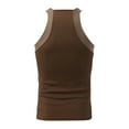 thumbnail image 3 of uikmnh Tank Tops Men Male Camisole Sleeveless Vest Solid Color Sexy off Shoulder Striped Nightclub Tops Size:L, 3 of 5