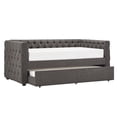 thumbnail image 4 of Weston Home Kenswick Tufted Upholstered Twin Daybed with Trundle, Dark Gray, 4 of 8